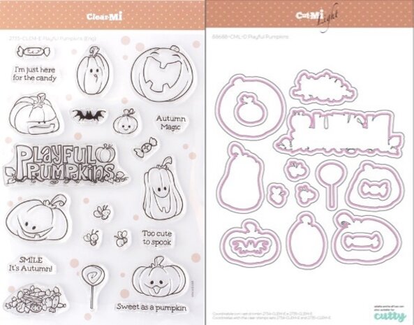 Impronte d'Autore Playful Pumpinks Stamp & Dies (88688-CML-D)