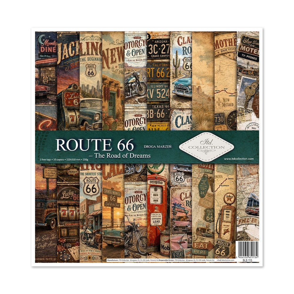 ITD Collection Route 66 The Road of Dream 12x12 Inch Paper Pad (SLS 113) ITD Collection Route 66 The Road of Dream 12x12 Inch Paper Pad (SLS 113)