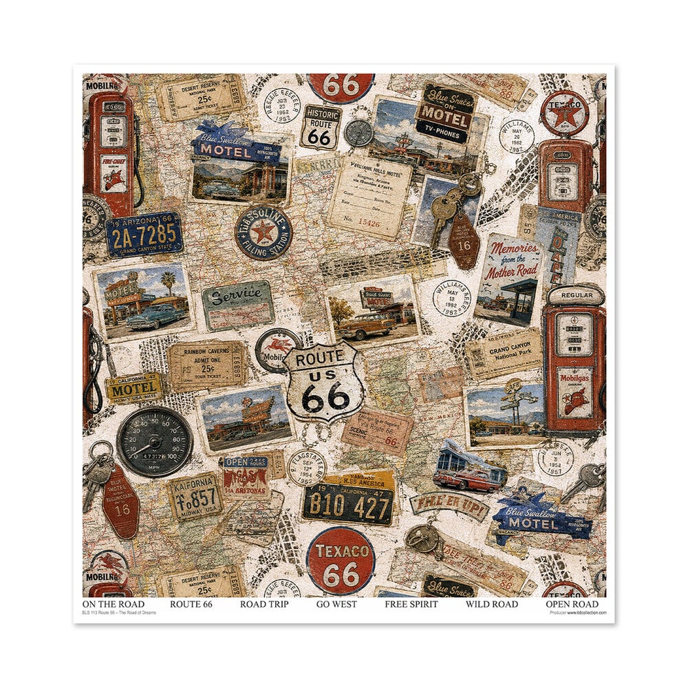 ITD Collection Route 66 The Road of Dream 12x12 Inch Paper Pad (SLS 113) ITD Collection Route 66 The Road of Dream 12x12 Inch Paper Pad (SLS 113)