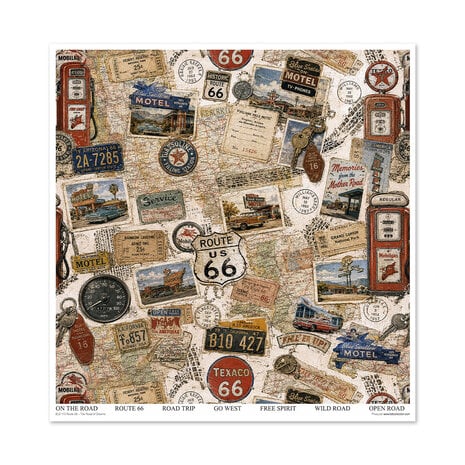 ITD Collection Route 66 The Road of Dream 12x12 Inch Paper Pad (SLS 113) ITD Collection Route 66 The Road of Dream 12x12 Inch Paper Pad (SLS 113)