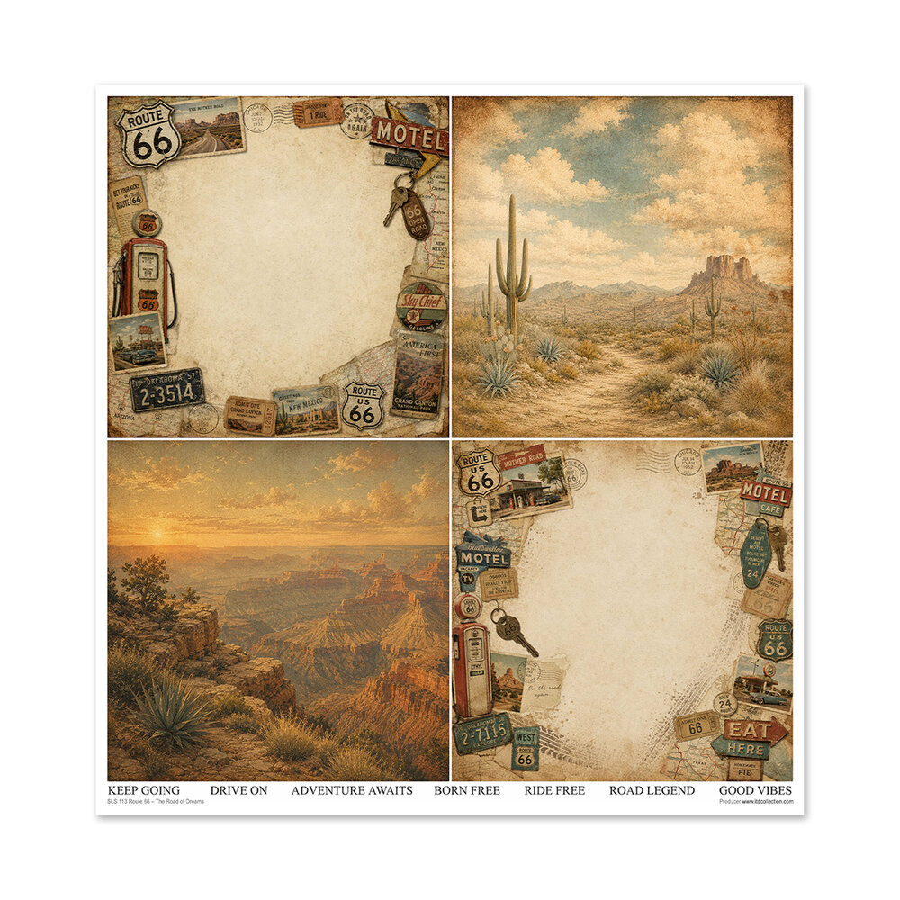 ITD Collection Route 66 The Road of Dream 12x12 Inch Paper Pad (SLS 113) ITD Collection Route 66 The Road of Dream 12x12 Inch Paper Pad (SLS 113)