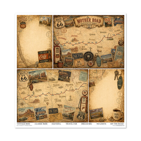 ITD Collection Route 66 The Road of Dream 12x12 Inch Paper Pad (SLS 113) ITD Collection Route 66 The Road of Dream 12x12 Inch Paper Pad (SLS 113)