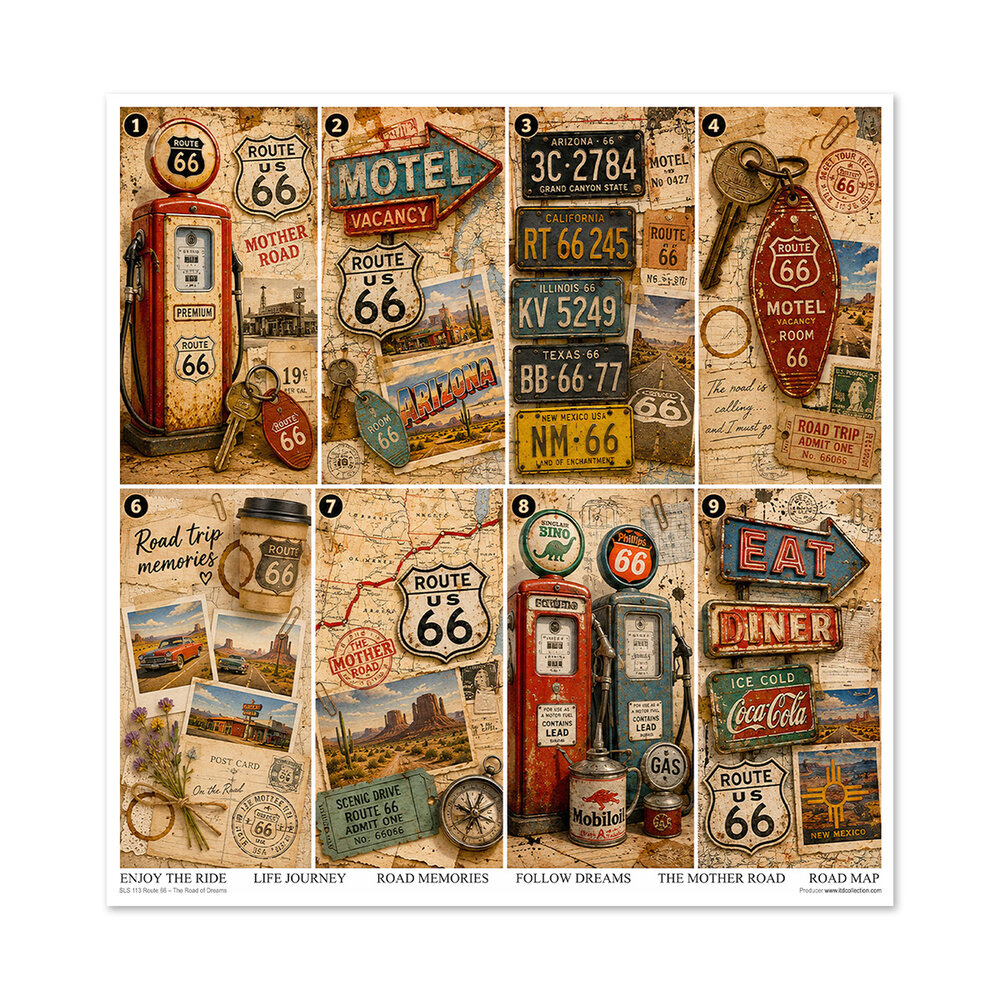 ITD Collection Route 66 The Road of Dream 12x12 Inch Paper Pad (SLS 113) ITD Collection Route 66 The Road of Dream 12x12 Inch Paper Pad (SLS 113)
