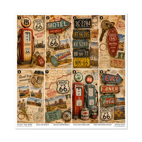 ITD Collection Route 66 The Road of Dream 12x12 Inch Paper Pad (SLS 113) ITD Collection Route 66 The Road of Dream 12x12 Inch Paper Pad (SLS 113)