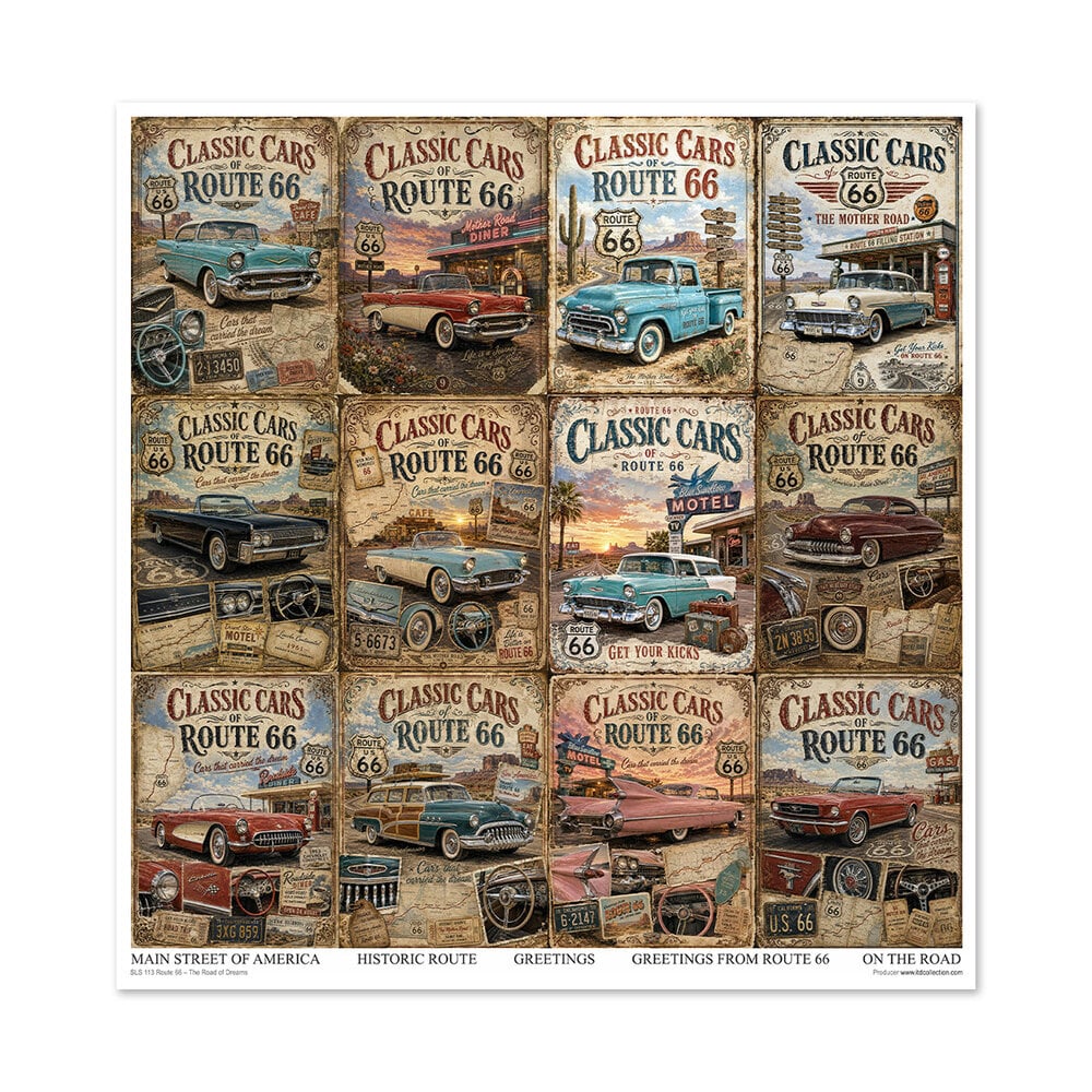 ITD Collection Route 66 The Road of Dream 12x12 Inch Paper Pad (SLS 113) ITD Collection Route 66 The Road of Dream 12x12 Inch Paper Pad (SLS 113)