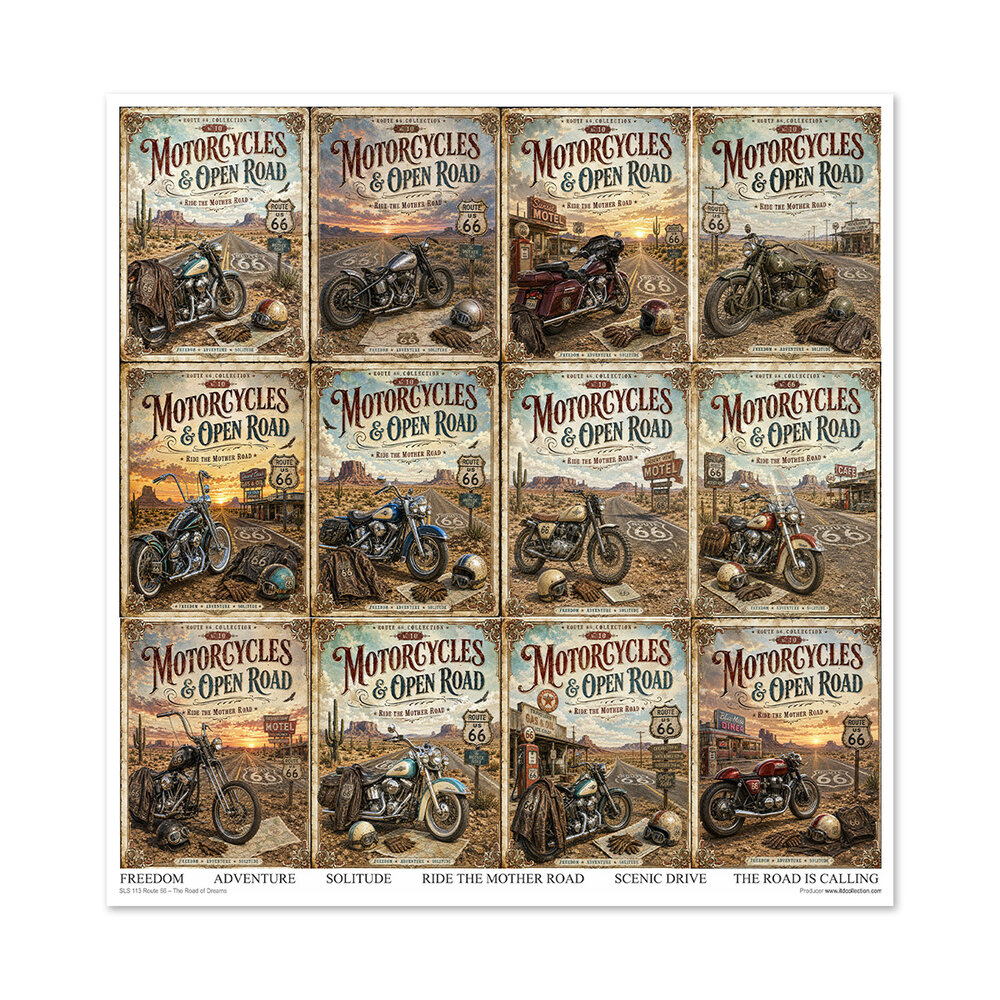ITD Collection Route 66 The Road of Dream 12x12 Inch Paper Pad (SLS 113) ITD Collection Route 66 The Road of Dream 12x12 Inch Paper Pad (SLS 113)