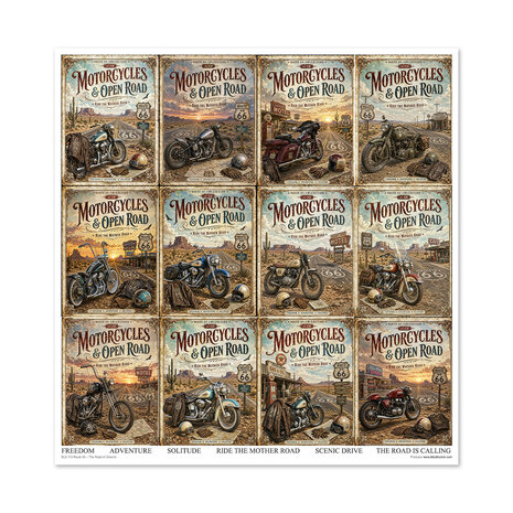 ITD Collection Route 66 The Road of Dream 12x12 Inch Paper Pad (SLS 113) ITD Collection Route 66 The Road of Dream 12x12 Inch Paper Pad (SLS 113)