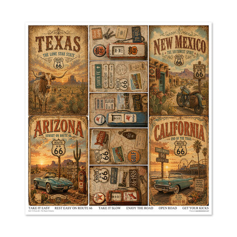ITD Collection Route 66 The Road of Dream 12x12 Inch Paper Pad (SLS 113) ITD Collection Route 66 The Road of Dream 12x12 Inch Paper Pad (SLS 113)