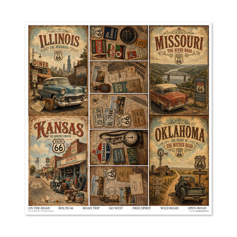 ITD Collection Route 66 The Road of Dream 12x12 Inch Paper Pad (SLS 113) ITD Collection Route 66 The Road of Dream 12x12 Inch Paper Pad (SLS 113)