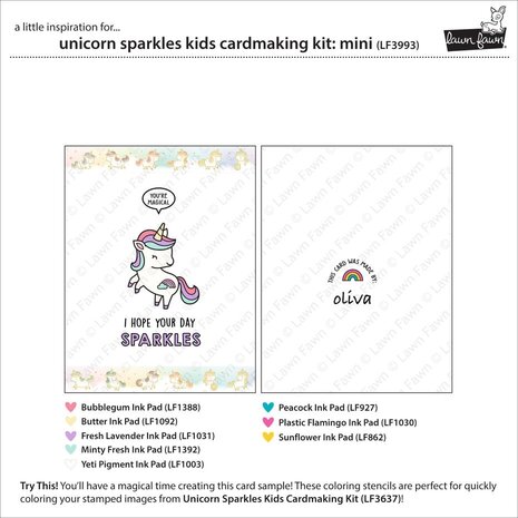 Lawn Fawn Unicorn Sparkles Kids Cardmaking Kit Mini (LF3993) Lawn Fawn Unicorn Sparkles Kids Cardmaking Kit Mini (LF3993)