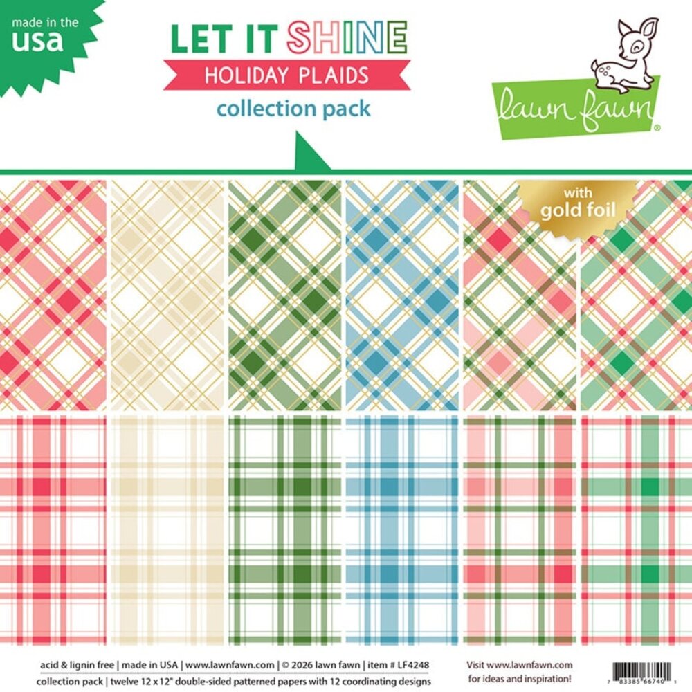 Lawn Fawn Let It Shine Holiday Plaids 12x12 Inch Collection Pack (LF4248) Lawn Fawn Let It Shine Holiday Plaids 12x12 Inch Collection Pack (LF4248)