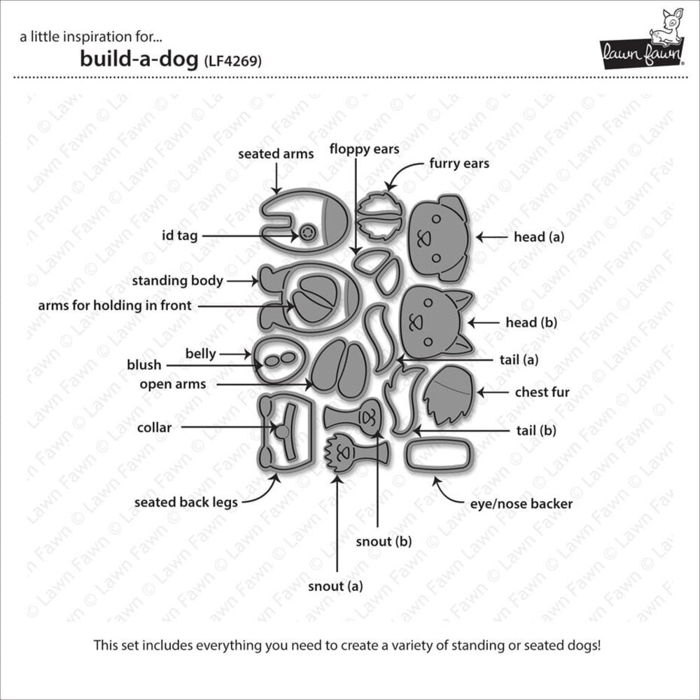 Lawn Fawn Build-A-Dog Dies (LF4269)