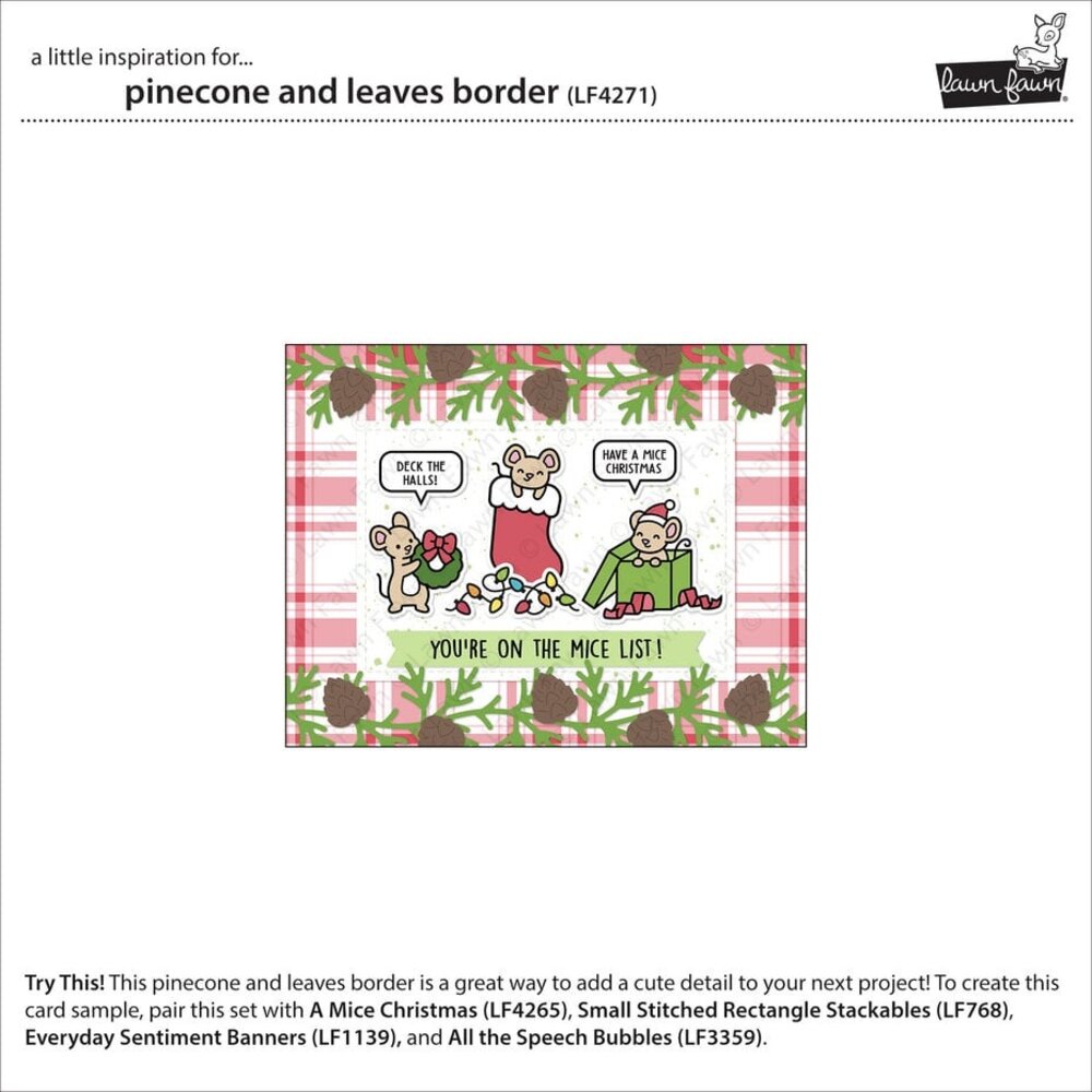 Lawn Fawn Pinecone And Leaves Border Dies (LF4271)