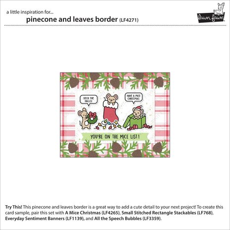 Lawn Fawn Pinecone And Leaves Border Dies (LF4271)
