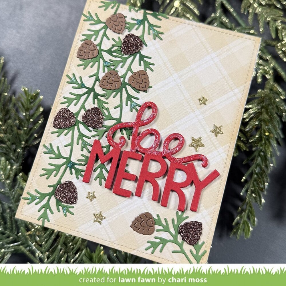 Lawn Fawn Pinecone And Leaves Border Dies (LF4271)