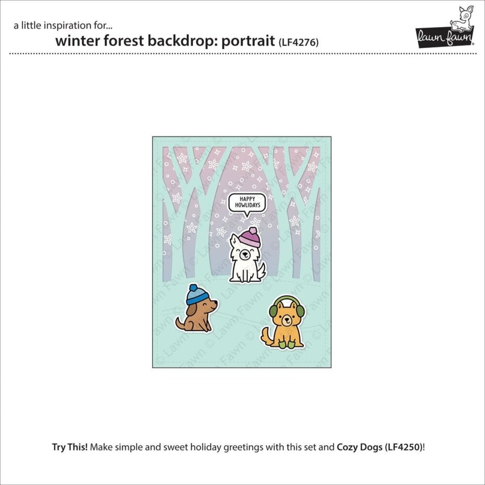 Lawn Fawn Winter Forest Backdrop: Portrait Dies (LF4276)