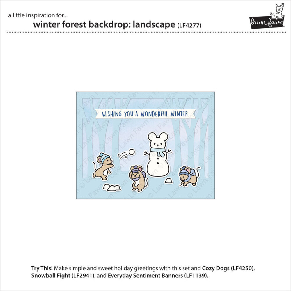 Lawn Fawn Winter Forest Backdrop: Landscape Dies (LF4277)