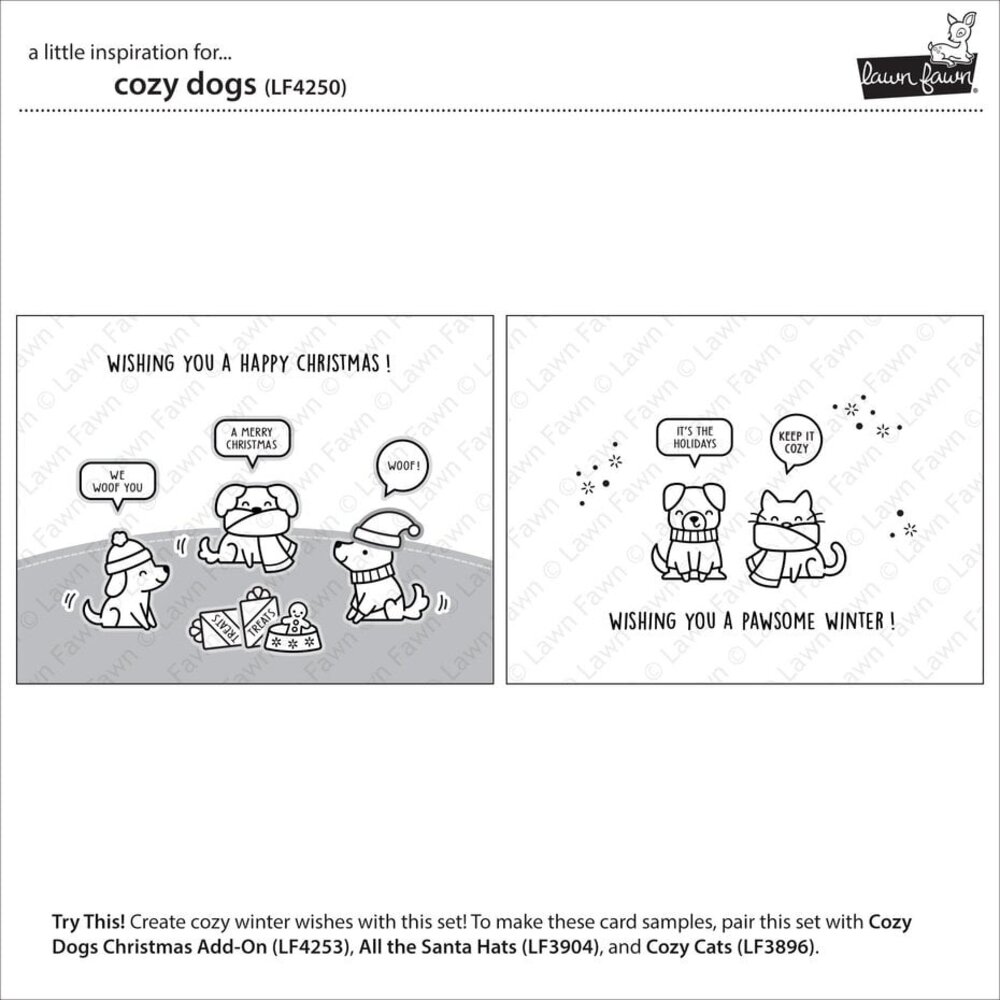 Lawn Fawn Cozy Dogs Clear Stamps (LF4250) Lawn Fawn Cozy Dogs Clear Stamps (LF4250)