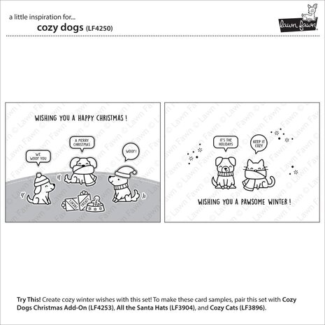 Lawn Fawn Cozy Dogs Clear Stamps (LF4250) Lawn Fawn Cozy Dogs Clear Stamps (LF4250)