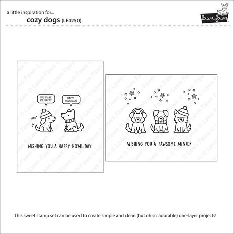 Lawn Fawn Cozy Dogs Clear Stamps (LF4250) Lawn Fawn Cozy Dogs Clear Stamps (LF4250)