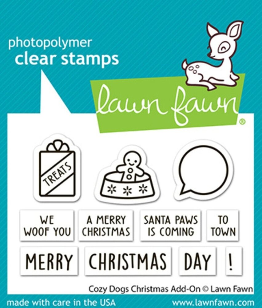 Lawn Fawn Cozy Dogs Christmas Add-On Clear Stamps (LF4253)