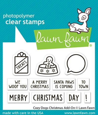 Lawn Fawn Cozy Dogs Christmas Add-On Clear Stamps (LF4253)