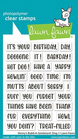 Lawn Fawn Henry's Build-A-Sentiment Dog Clear Stamps (LF4264) Lawn Fawn Henry's Build-A-Sentiment Dog Clear Stamps (LF4264)