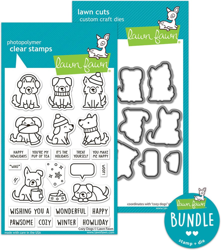 Lawn Fawn Cozy Dogs Stamp & Die DUO (LF4251)