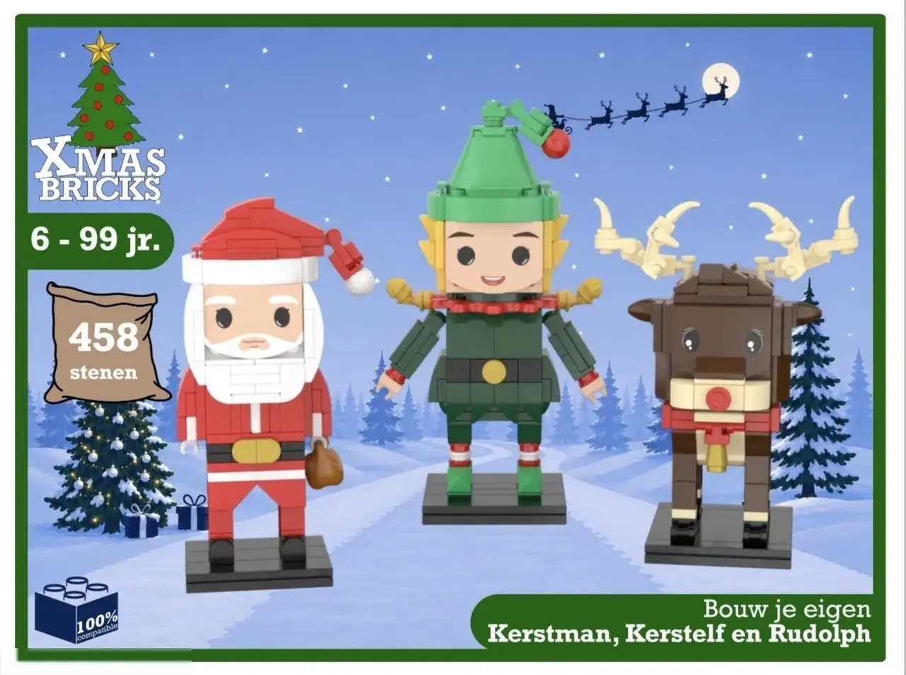 Sintbricks Bouw Je Eigen Kerstman, Kerstelf en Rudolph (26605) Sintbricks Bouw Je Eigen Kerstman, Kerstelf en Rudolph (26605)