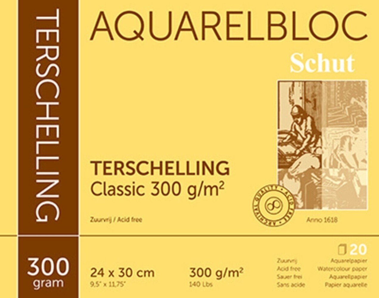 Schut Terschelling Aquarelbloc Classic 24x30cm 300gr/m2 (SCH21046)