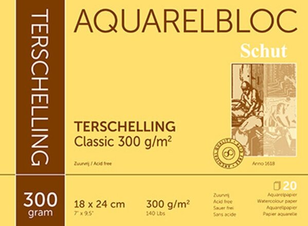 Schut Terschelling Aquarelbloc Classic 18x24cm 300gr/m2 (SCH21045) Schut Terschelling Aquarelbloc Classic 18x24cm 300gr/m2 (SCH21045)