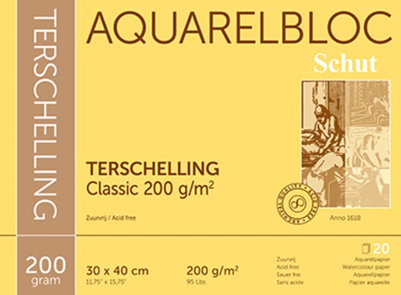 Schut Terschelling Aquarelbloc Classic 30x40cm 200gr/m2 (SCH21026) Schut Terschelling Aquarelbloc Classic 30x40cm 200gr/m2 (SCH21026)