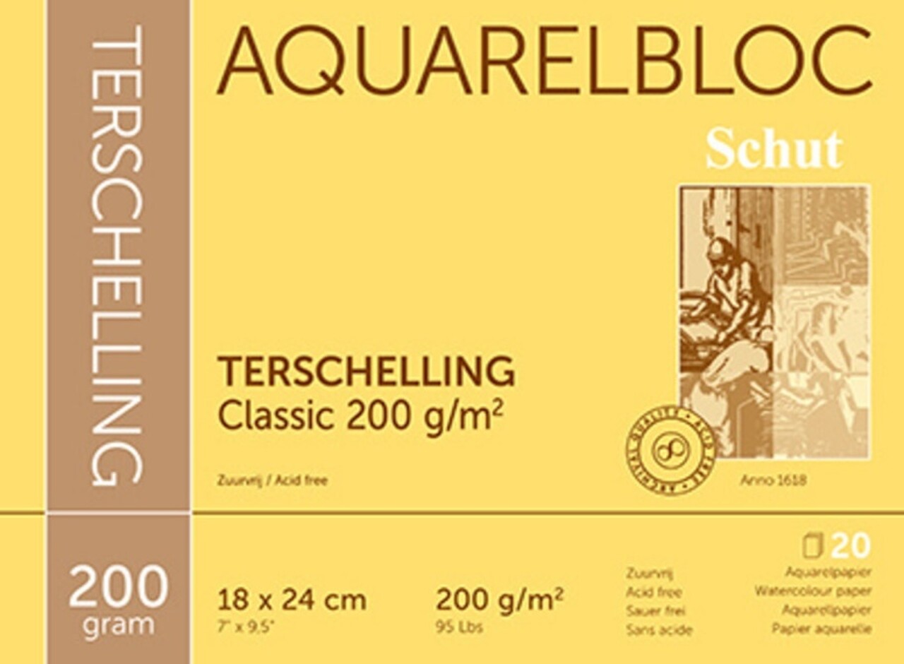 Schut Terschelling Aquarelbloc Classic 18x24cm 200gr/m2 (SCH21024) Schut Terschelling Aquarelbloc Classic 18x24cm 200gr/m2 (SCH21024)