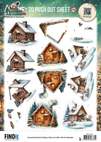 Berrie's Beauties Good Old Christmas 3D Push Out Houses (SB11166) Berrie's Beauties Good Old Christmas 3D Push Out Houses (SB11166)