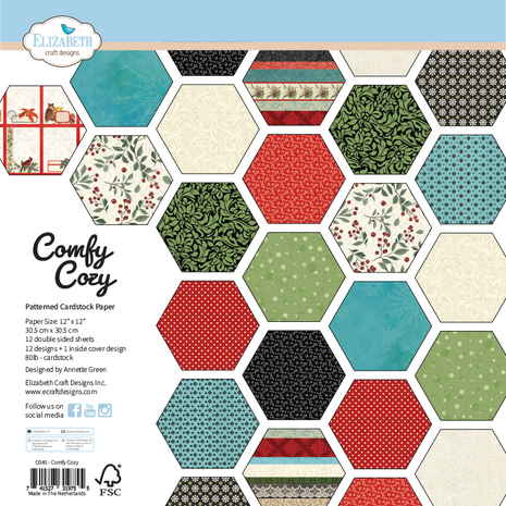 Elizabeth Craft Designs Comfy Cozy 12x12 Inch Patterned Cardstock (C045) Elizabeth Craft Designs Comfy Cozy 12x12 Inch Patterned Cardstock (C045)