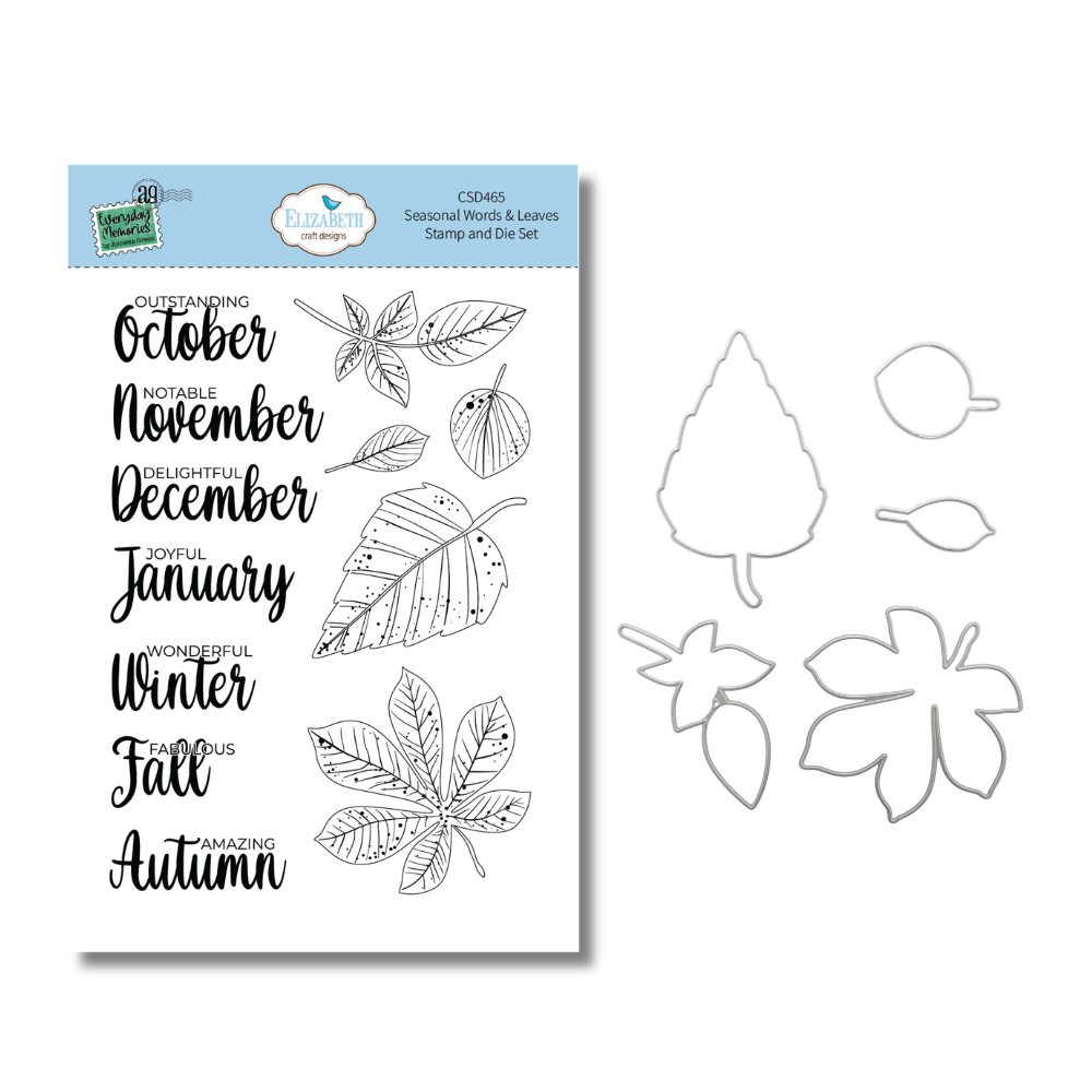 Elizabeth Craft Designs Comfy Cozy Stamp & Dies Seasonal Words & Leaves (CSD465) Elizabeth Craft Designs Comfy Cozy Stamp & Dies Seasonal Words & Leaves (CSD465)