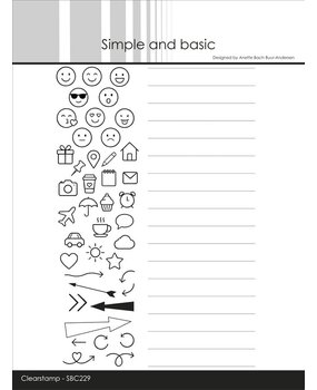 Simple and Basic Lines & Icons A6+ Clear Stamp (SBC229)