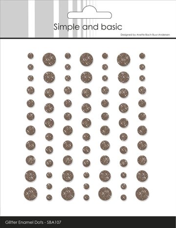 Simple and Basic Glitter Enamel Dots Coffee (77pcs) (SBA107)