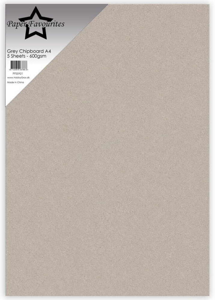 Paper Favourites Grey Chipboard A4 600g (5pcs) (PFSS921) Paper Favourites Grey Chipboard A4 600g (5pcs) (PFSS921)
