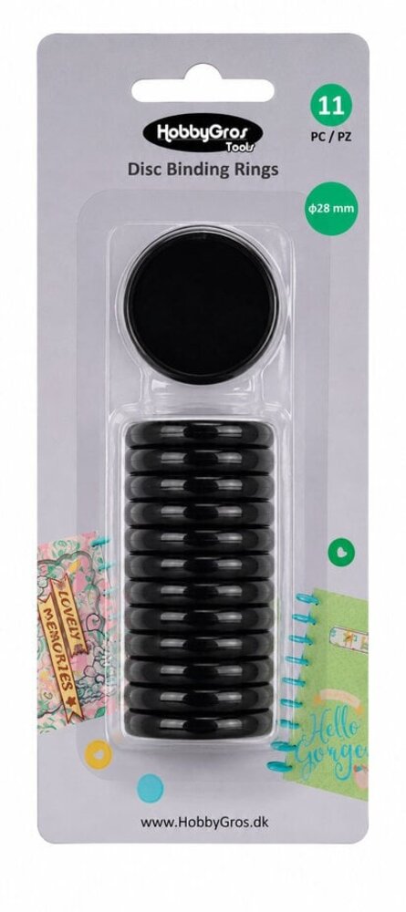 HobbyGros Disc Binding Rings Black 28mm (HGT051) HobbyGros Disc Binding Rings Black 28mm (HGT051)