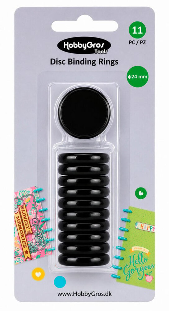 HobbyGros Disc Binding Rings Black 24mm (HGT053) HobbyGros Disc Binding Rings Black 24mm (HGT053)