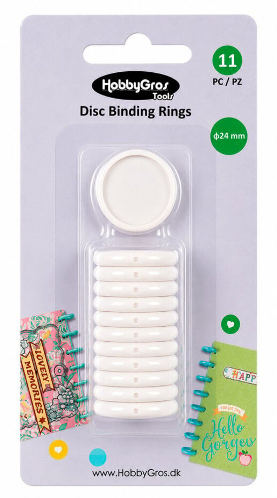 HobbyGros Disc Binding Rings White 24mm (HGT054)