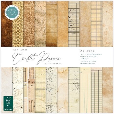 Craft Consortium PRE-ORDER Old Ledger 12x12 Inch Premium Paper Pad (CCEPAD045) Craft Consortium PRE-ORDER Old Ledger 12x12 Inch Premium Paper Pad (CCEPAD045)