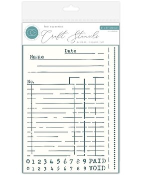 Craft Consortium PRE-ORDER Old Ledger 6x8 Inch Stencil (CCESTNL001) Craft Consortium PRE-ORDER Old Ledger 6x8 Inch Stencil (CCESTNL001)