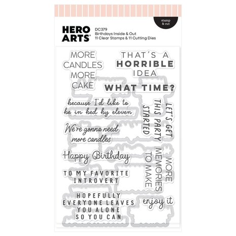Hero Arts PRE-ORDER Say It With Style Stamps & Dies Birthdays Inside & Out (DC379) Hero Arts PRE-ORDER Say It With Style Stamps & Dies Birthdays Inside & Out (DC379)