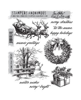 Stampers Anonymous PRE-ORDER Cling Stamps Christmas Spirit (CMS501) Stampers Anonymous PRE-ORDER Cling Stamps Christmas Spirit (CMS501)