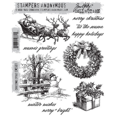 Stampers Anonymous PRE-ORDER Cling Stamps Christmas Spirit (CMS501) Stampers Anonymous PRE-ORDER Cling Stamps Christmas Spirit (CMS501)