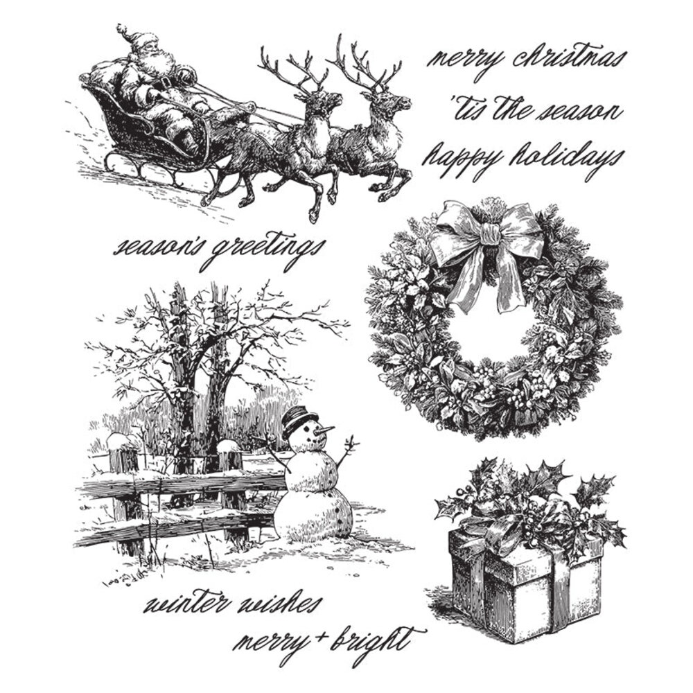 Stampers Anonymous PRE-ORDER Cling Stamps Christmas Spirit (CMS501) Stampers Anonymous PRE-ORDER Cling Stamps Christmas Spirit (CMS501)
