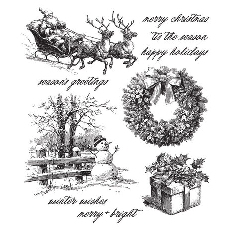 Stampers Anonymous PRE-ORDER Cling Stamps Christmas Spirit (CMS501) Stampers Anonymous PRE-ORDER Cling Stamps Christmas Spirit (CMS501)