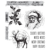Stampers Anonymous Cling Stamps Festive Schematic (CMS502)
